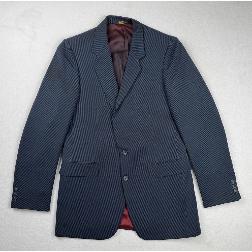 Pierre Balmain Blazer Pinstripe Navy Jacket Tailored Vintage Size Medium